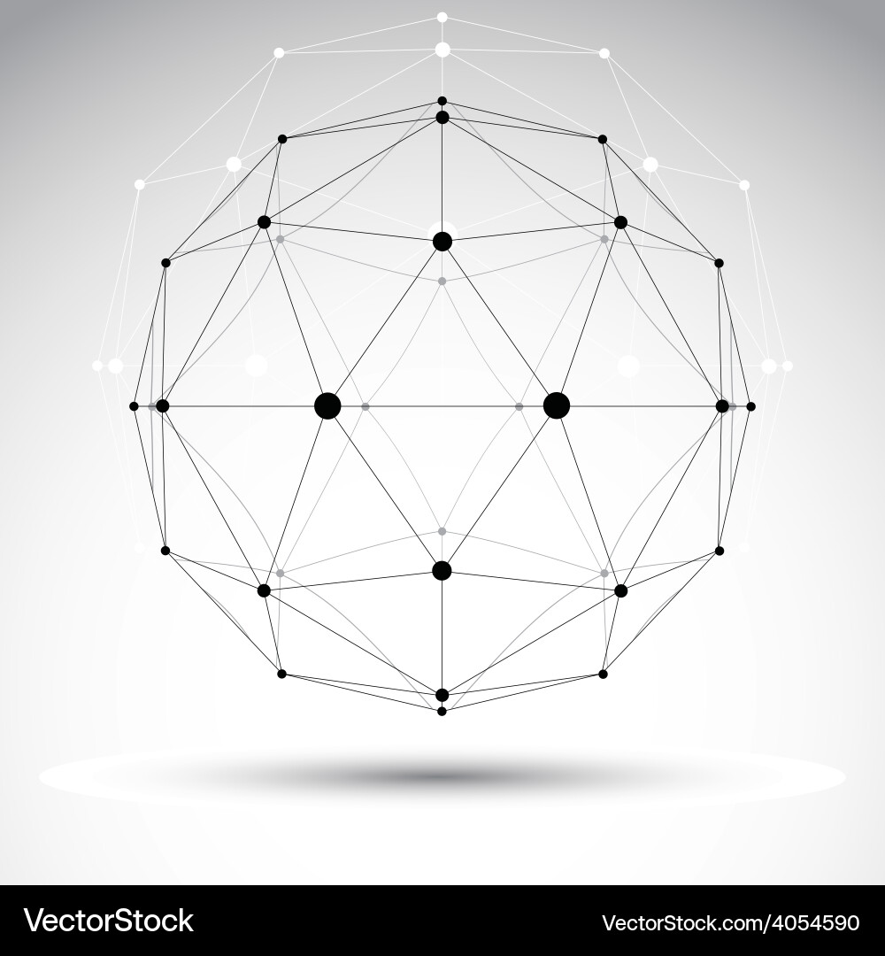 3d polygonal geometric wireframe object abstract Vector Image