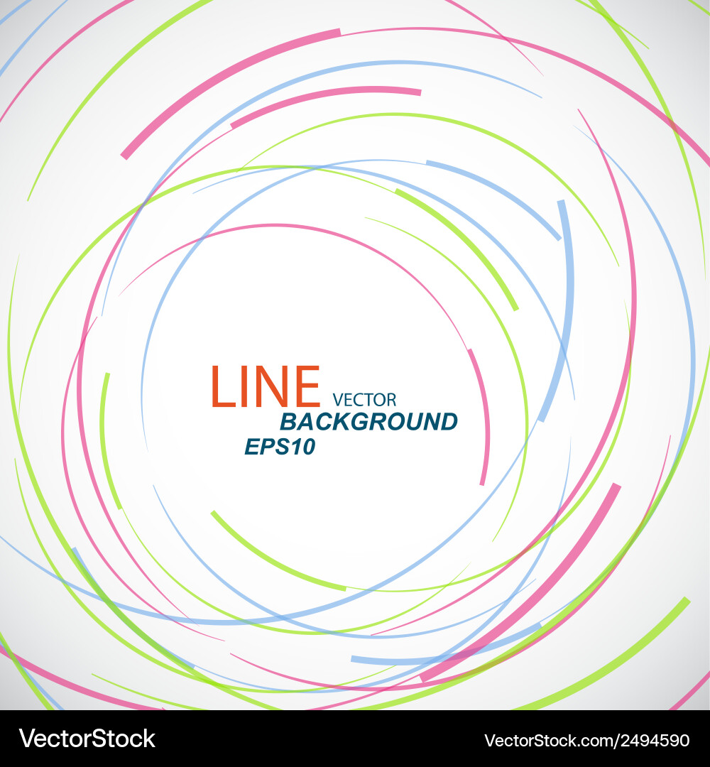 Abstract color line and circle background vector image