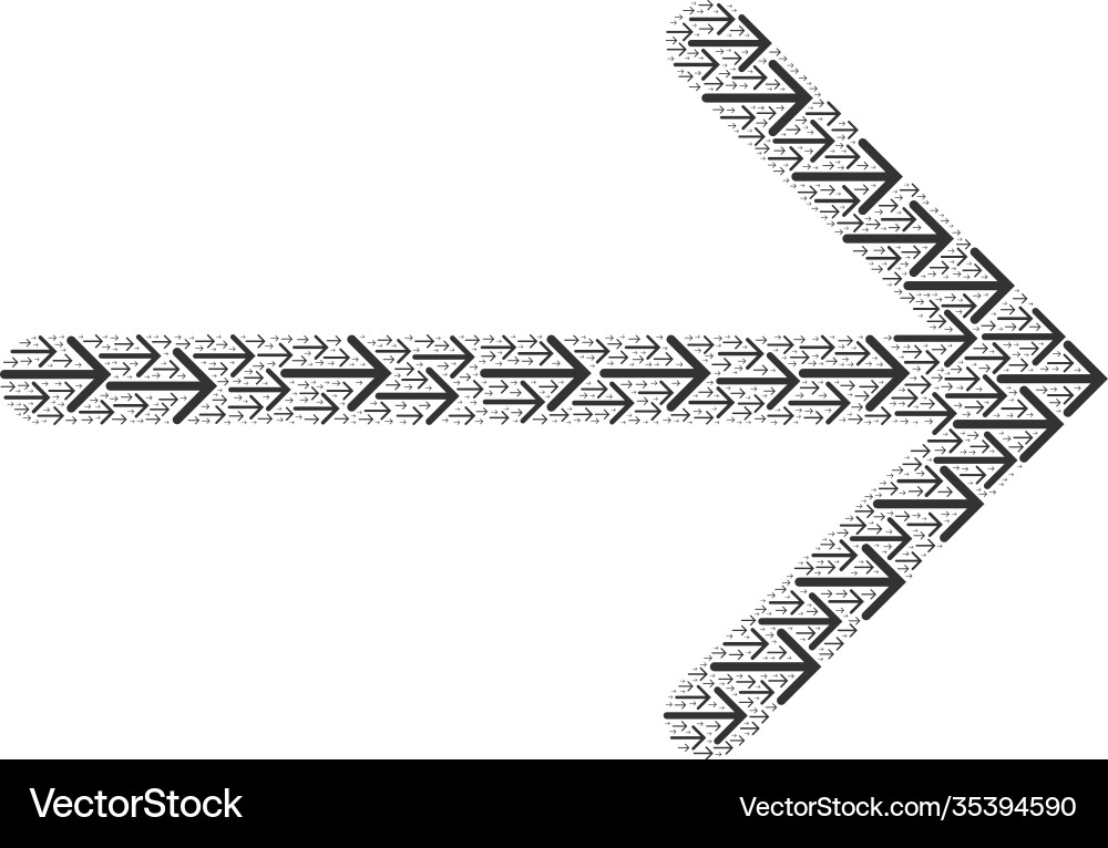 Arrow right recursive composition itself items vector image