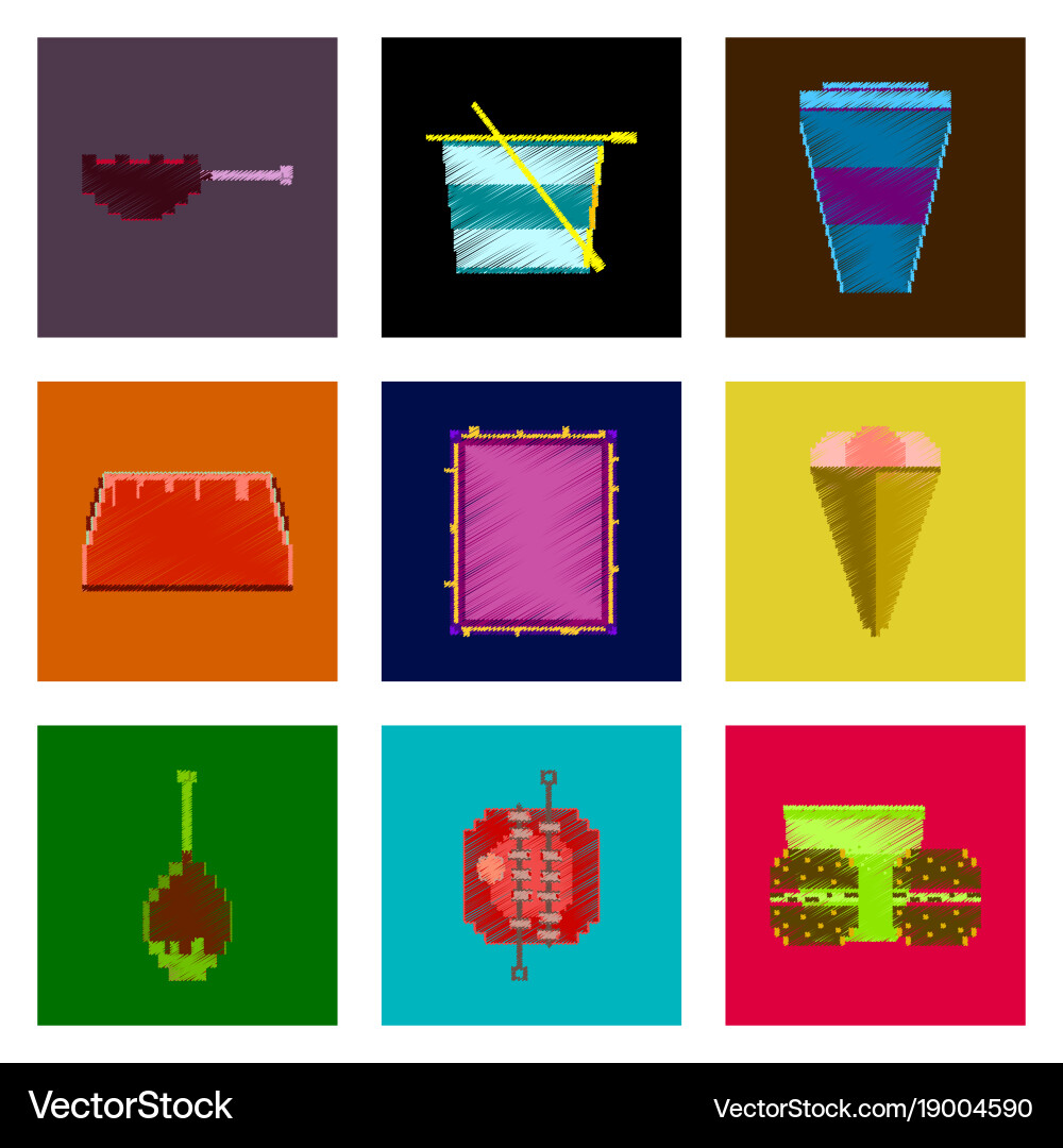 Assembly of flat shading style pixel icon fast Vector Image