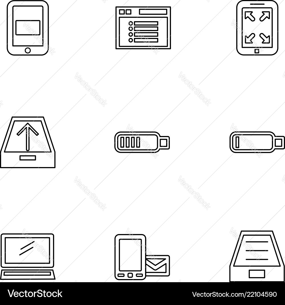 Battery wifi network infrared signals web vector image