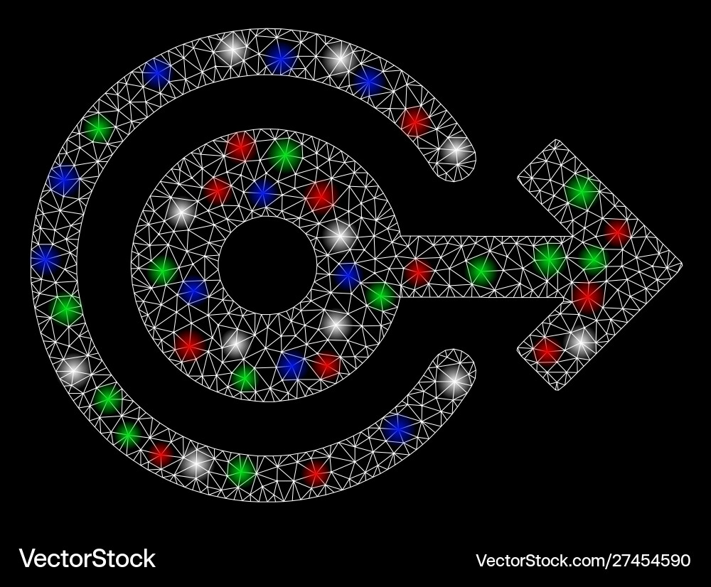 Bright mesh network log out with flash spots Bright mesh network log out with flash spots Vector Image