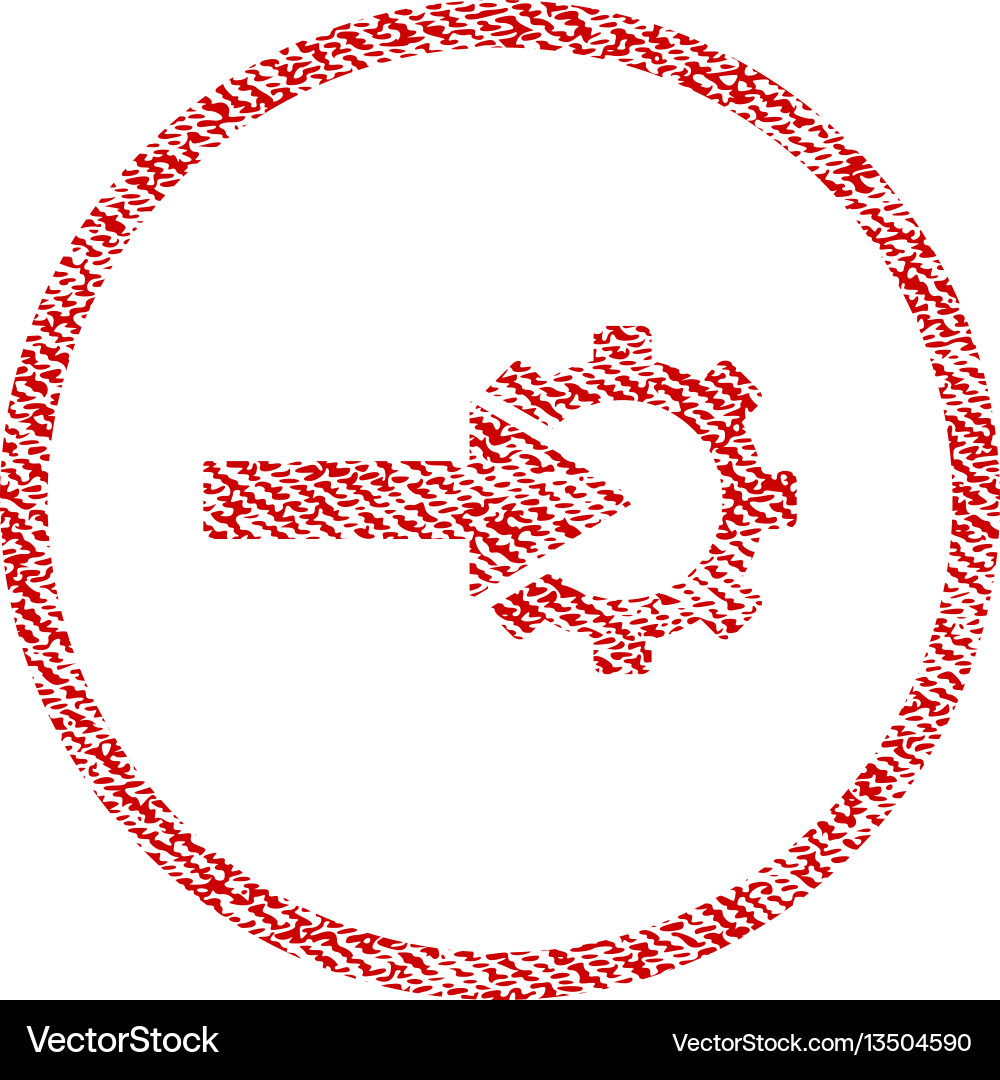 Cog integration fabric textured icon Cog integration fabric textured icon vector image