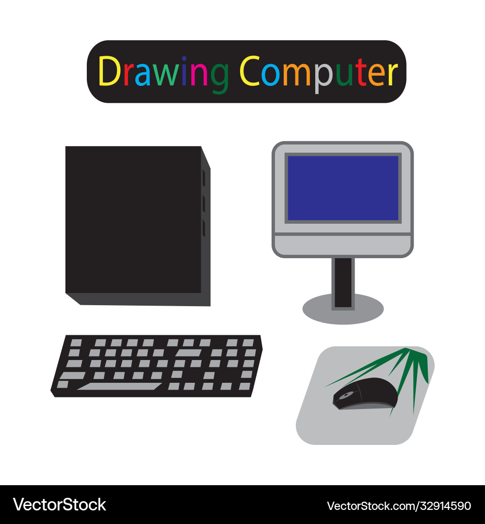 Computer set color icon a design Computer set color icon a design Vector Image
