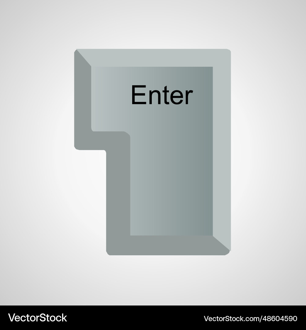 Enter button isolated on white background Enter button isolated on white background Vector Image