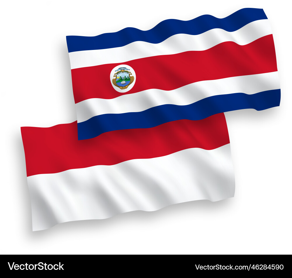 Flags of indonesia and republic costa rica Flags of indonesia and republic costa rica Vector Image