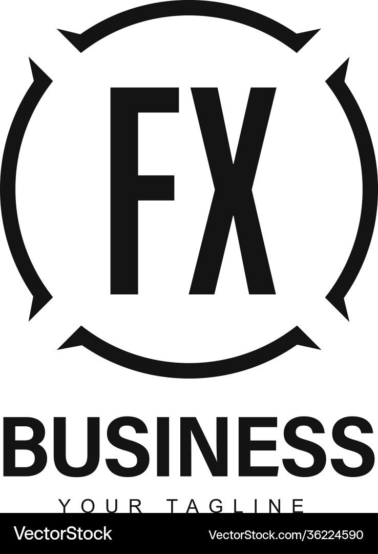 Fx initial a logo design with abstract style Fx initial a logo design with abstract style vector image