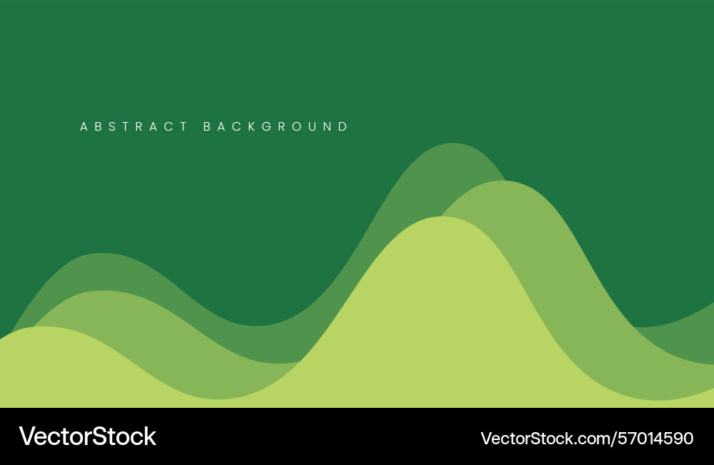 Gradient green background with smooth curves vector image