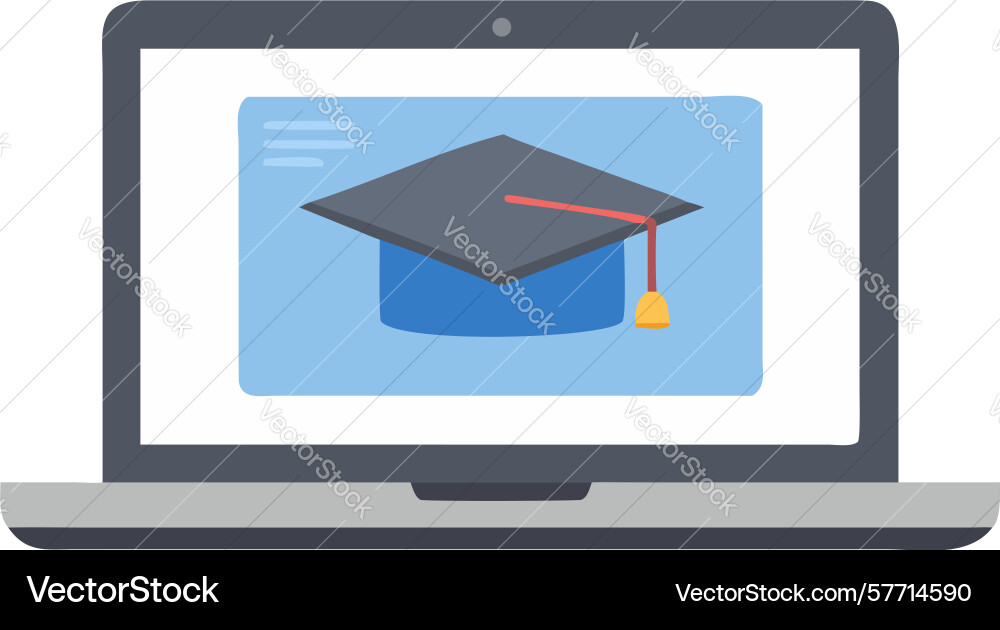 Laptop with yellow folder simple file access and vector image
