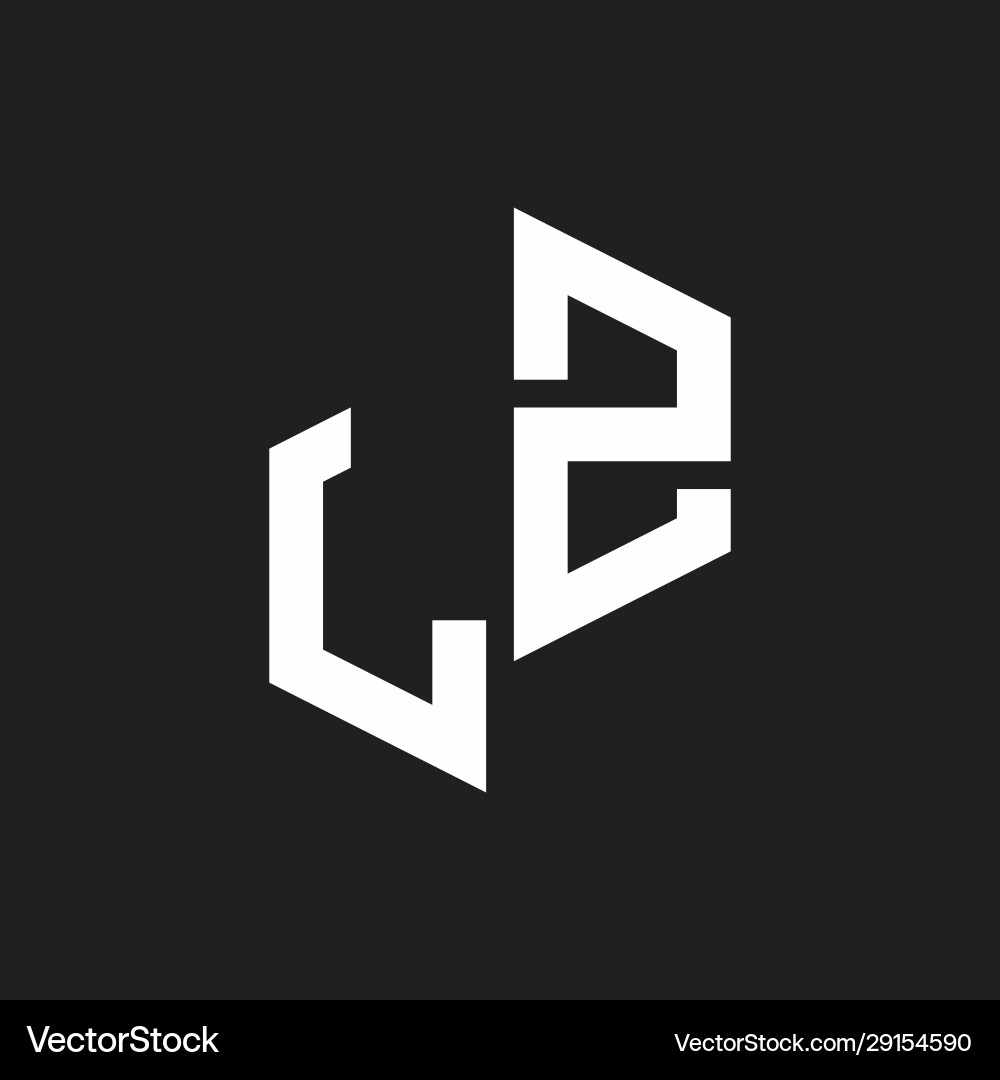 Lz initial letters logo monogram with up to down Lz initial letters logo monogram with up to down vector image