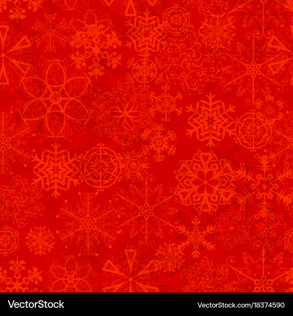 Red Snowflake Christmas Pattern vector image