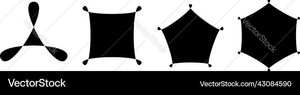 Rounded polygon shape elements Vector Image