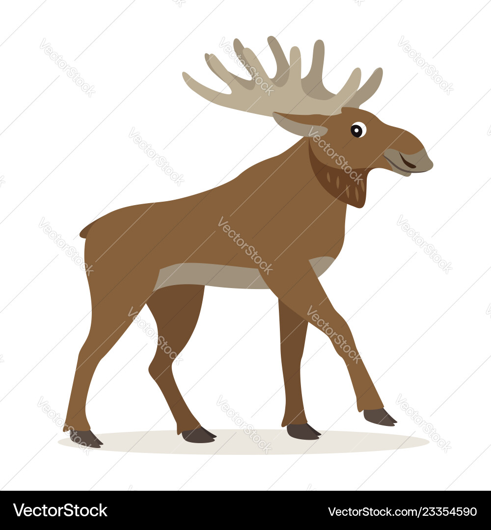 Süße Wald tierfreundliche Moose mit großen Hörnern Süße Wald tierfreundliche Moose mit großen Hörnern vektorbild