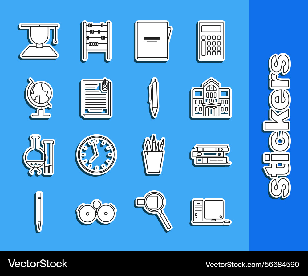 Set line computer monitor with keyboard and mouse vector image