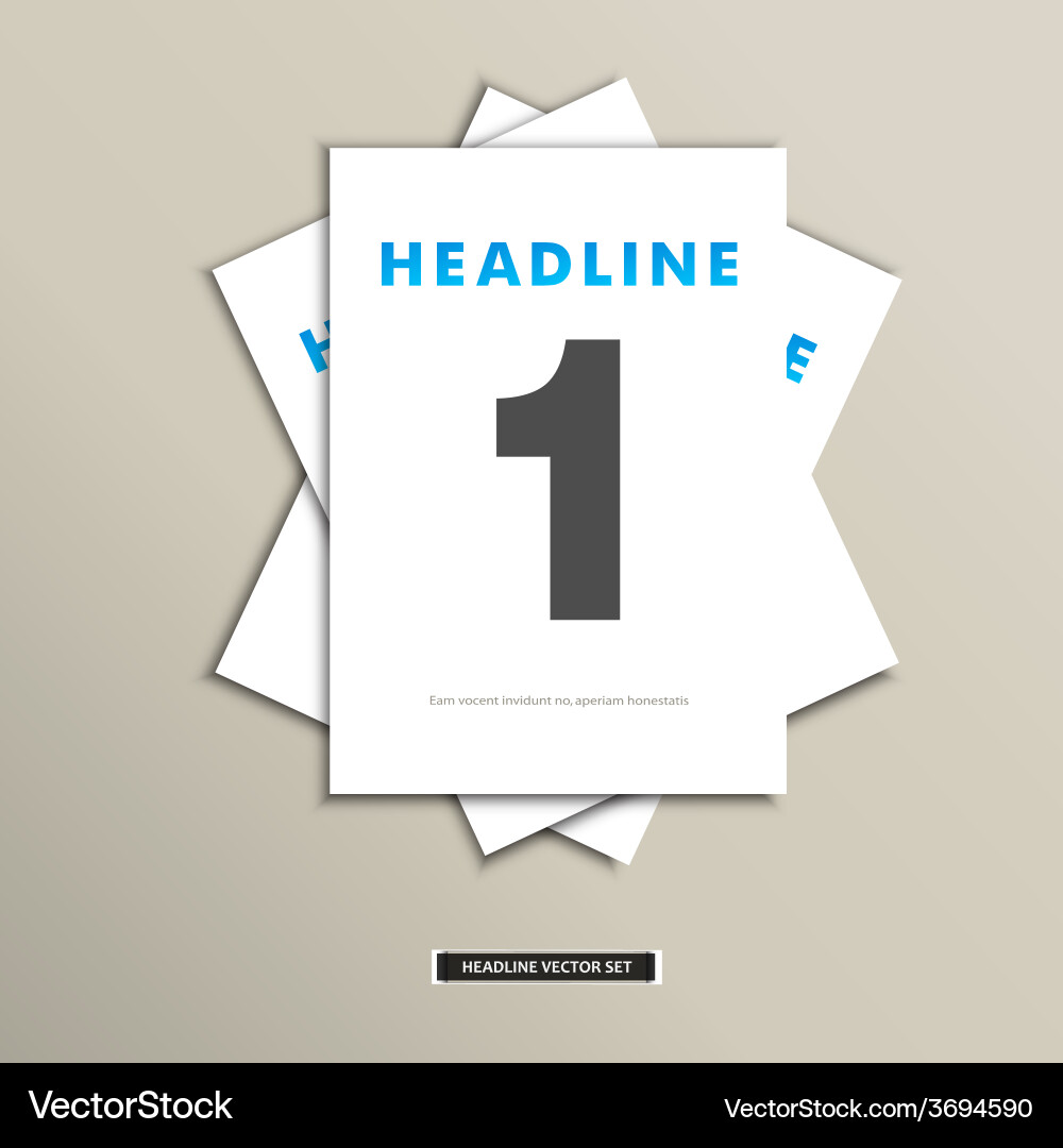 Set of brochures with number on title page vector image