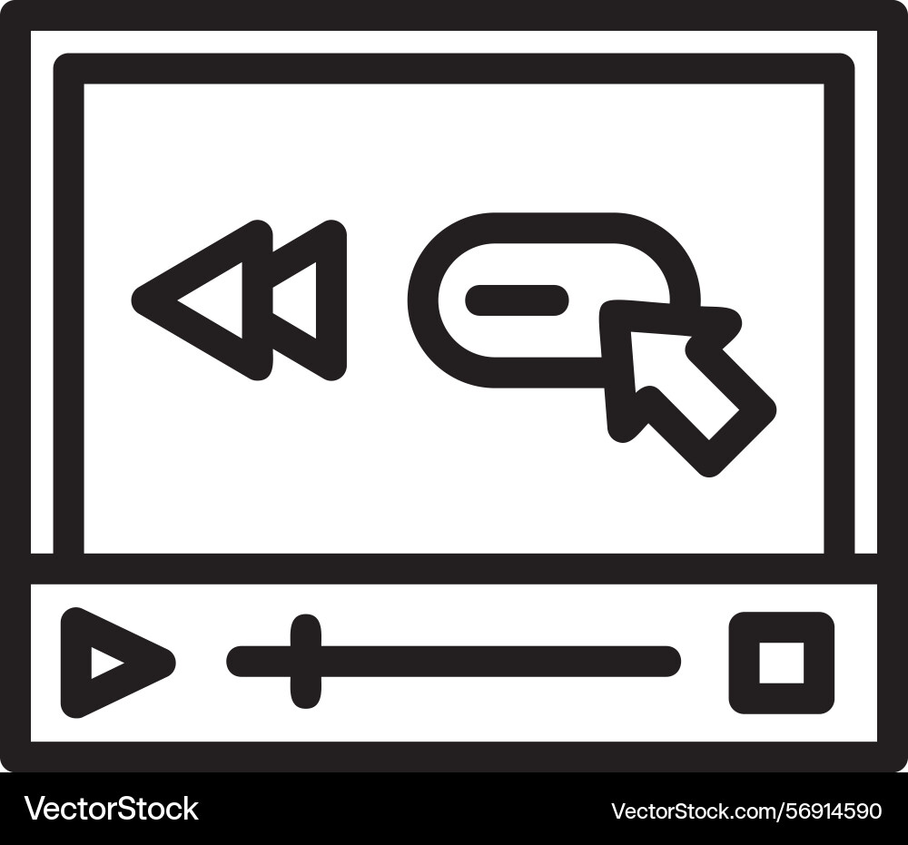Skip backward linear style icon design vector image