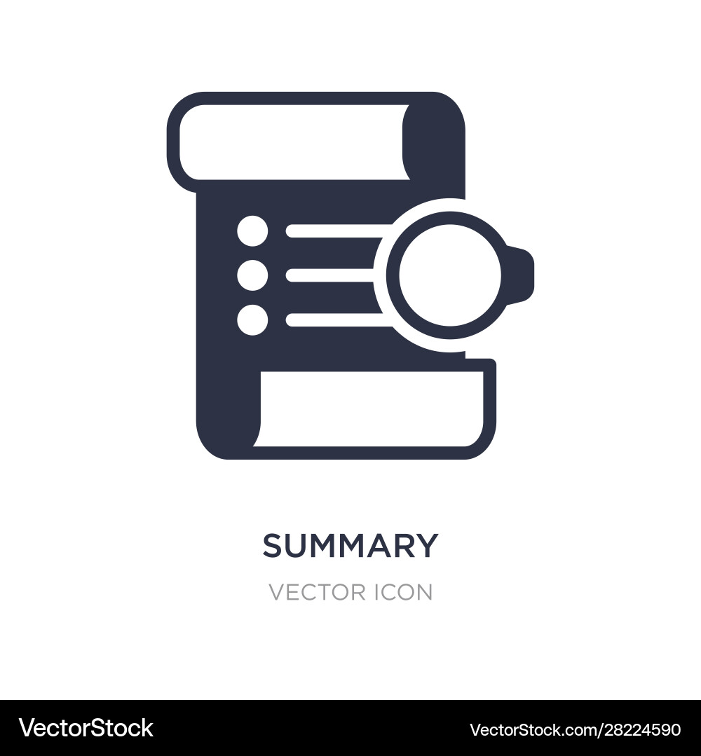 Summary icon on white background simple element Summary icon on white background simple element vector image