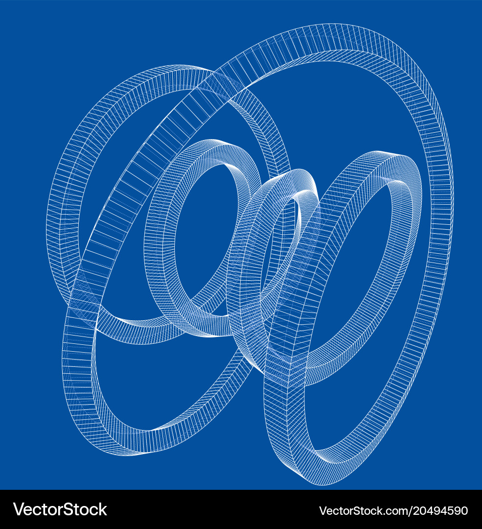 Torus outline rendering of 3d vector image