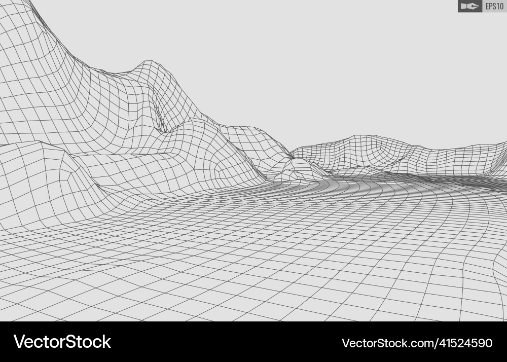 Wireframe Landschaft auf weißem Hintergrund abstrakt Wireframe Landschaft auf weißem Hintergrund abstrakt vektorbild