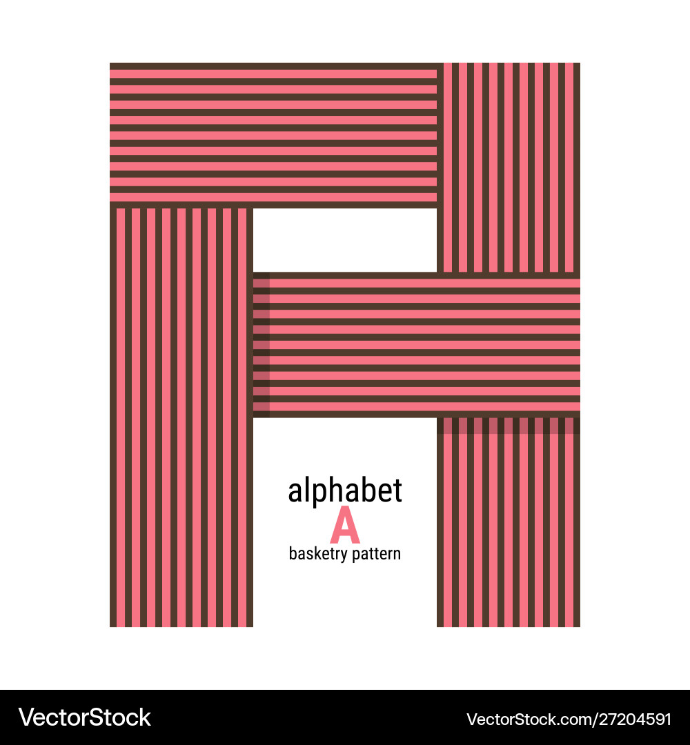 A - unique alphabet design with basketry pattern A - unique alphabet design with basketry pattern vector image