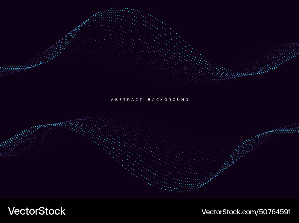 Abstract background with flowing curve particles vector image