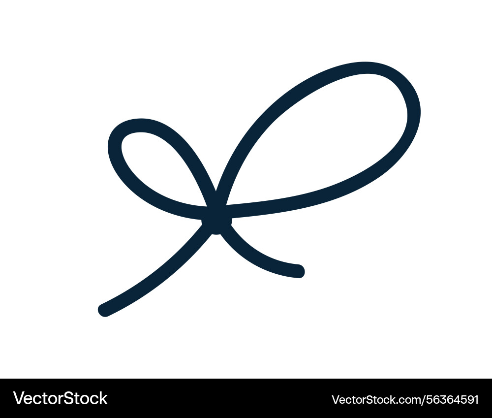 Bow knot tied with simple string loops minimal Bow knot tied with simple string loops minimal vector image