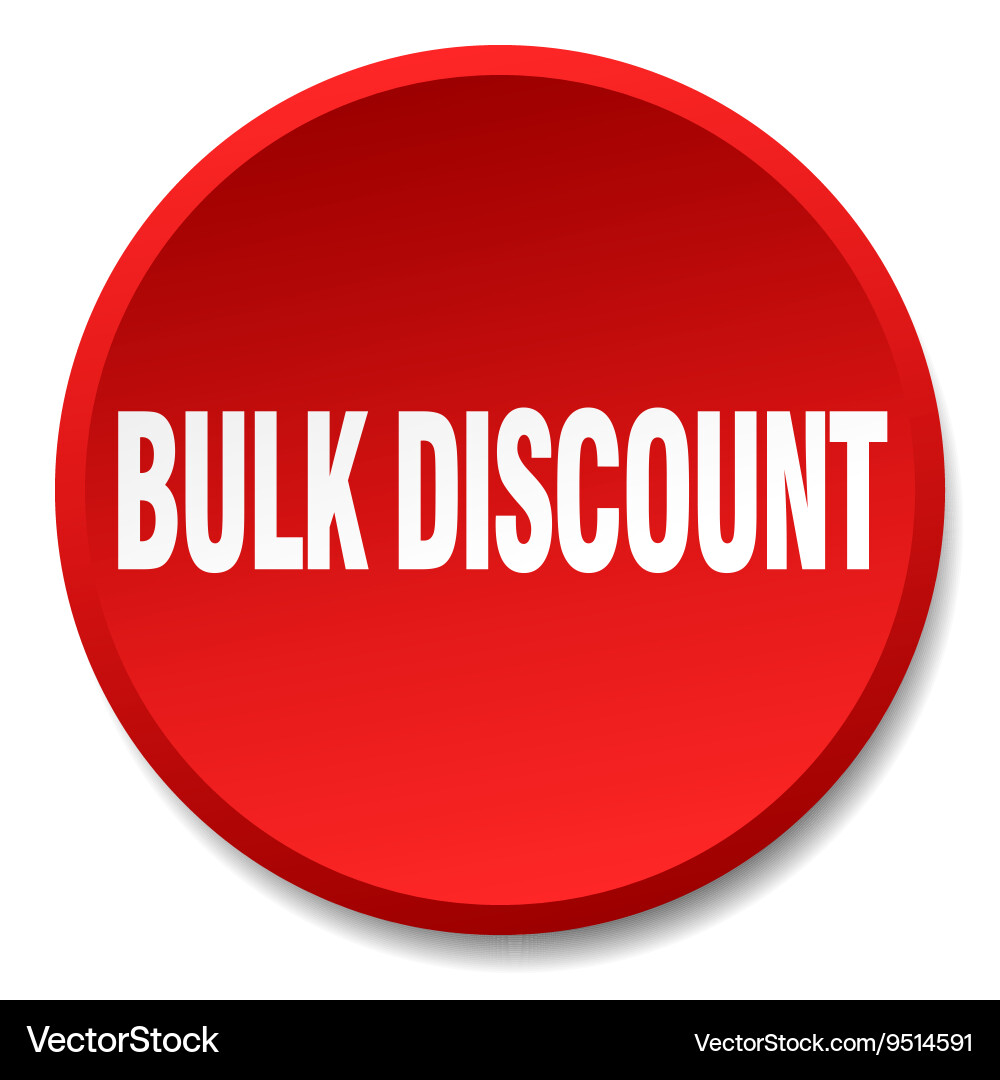 Bulk discount red round flat isolated push button Vector Image
