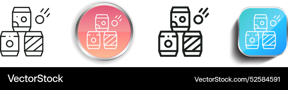 Can icon thin linear regular and button style vector image