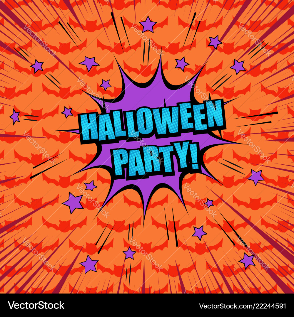Comic halloween party concept Comic halloween party concept vector image