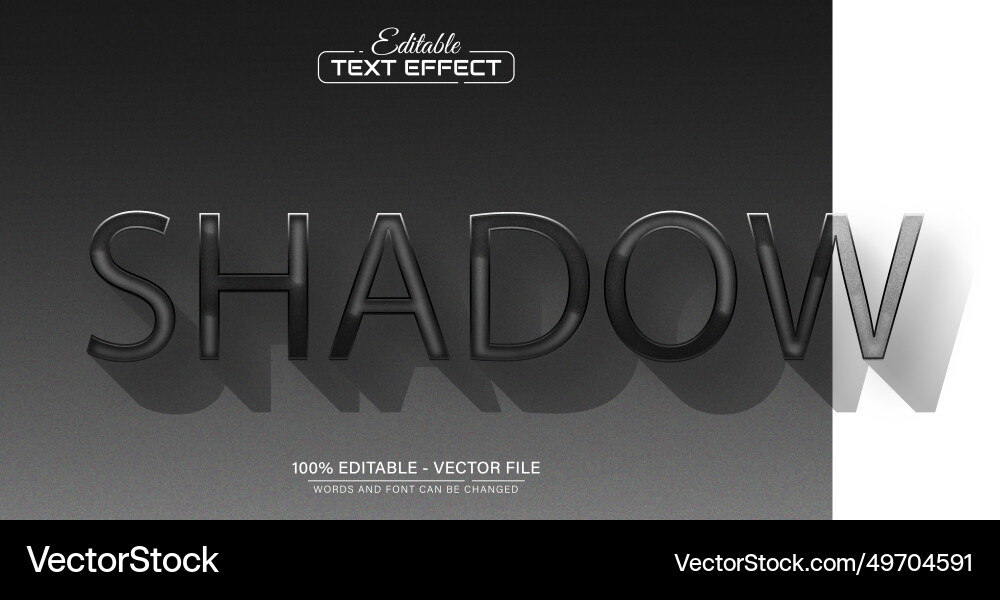 Dark shadow text effect style editable Dark shadow text effect style editable vector image