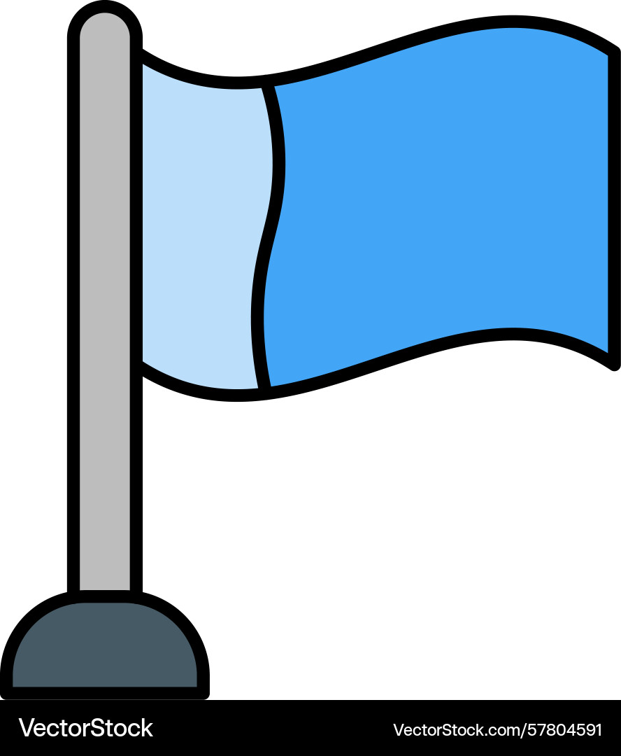 Flagged line filled icon Vector Image
