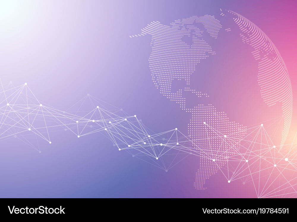Global network connection and big data vector image
