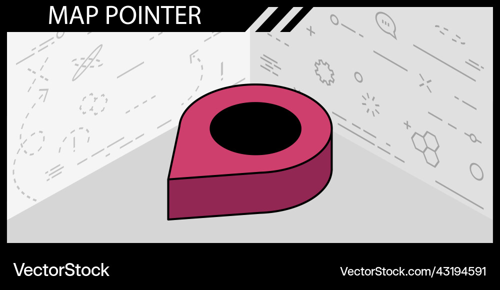 Map pointer isometric design icon web 3d Map pointer isometric design icon web 3d vector image