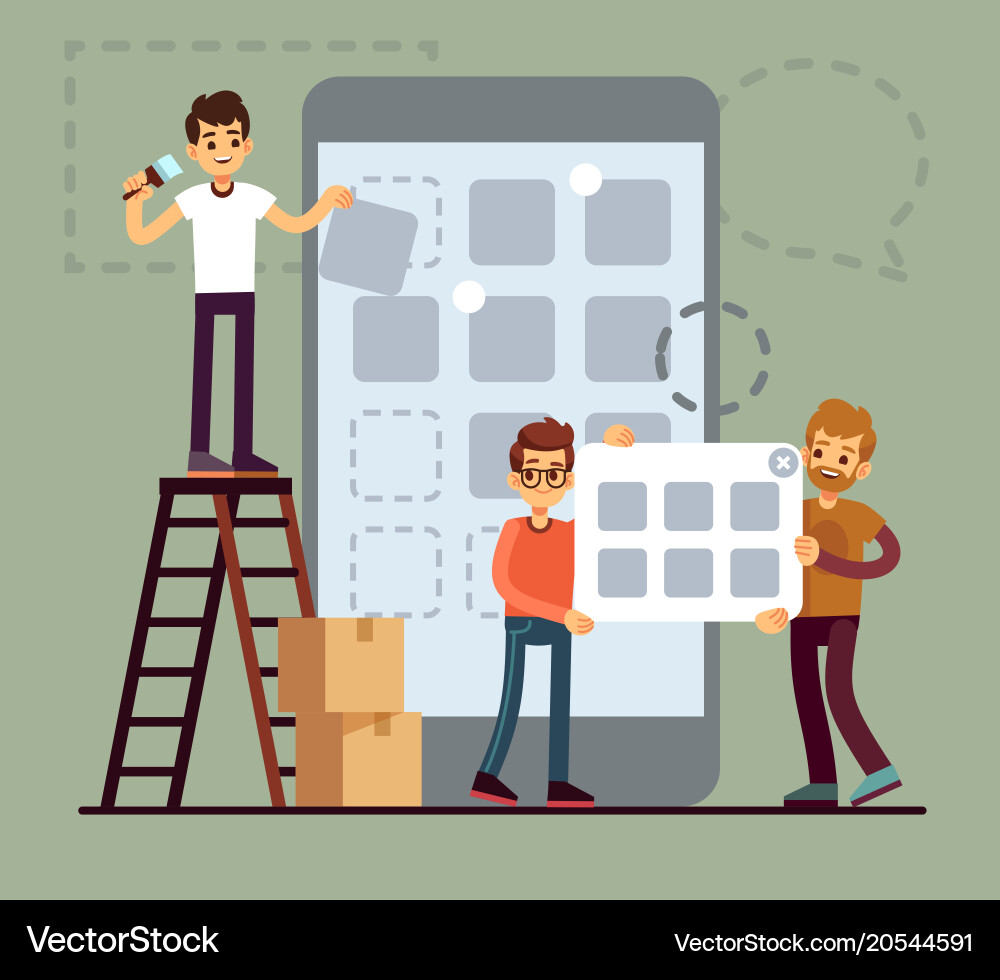 Mobile App Development & UI vector image