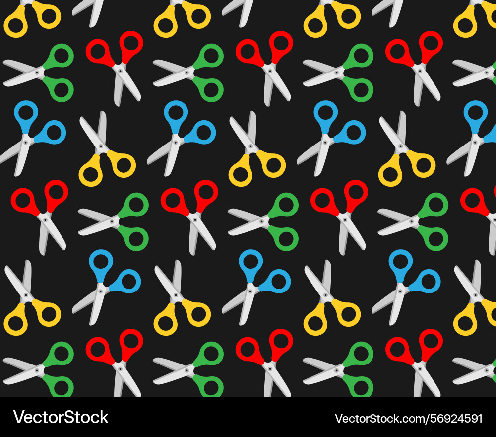 Pattern of multicolored scissors vector image