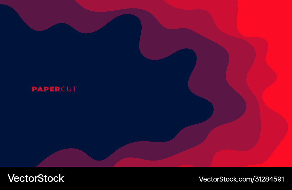 Red Papercut Abstract Background Vector Image