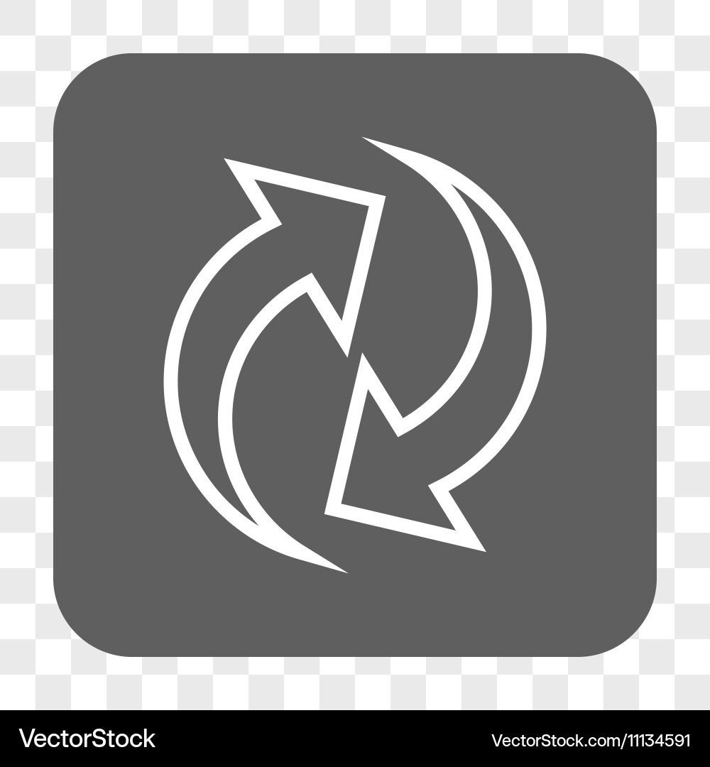 Refresh arrows rounded square button vector image