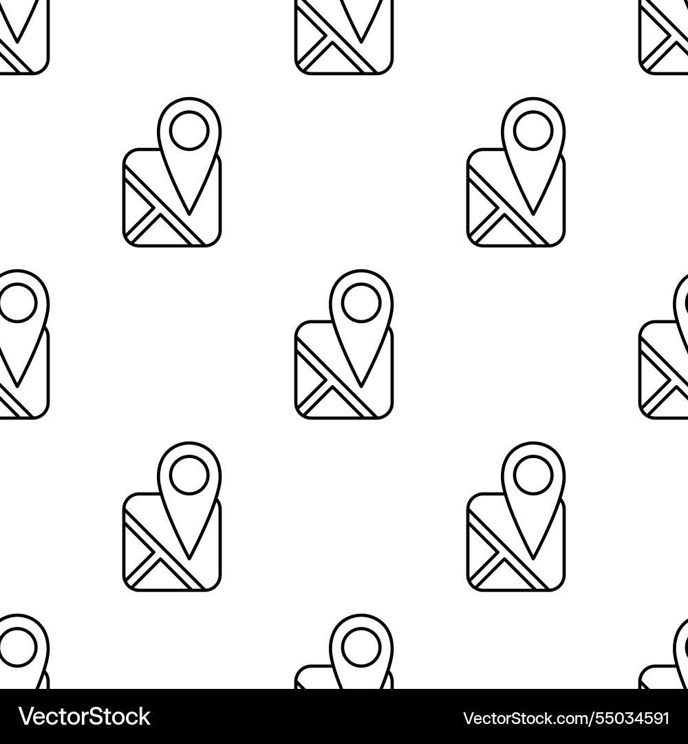 Seamless pattern of minimalist map icons vector image