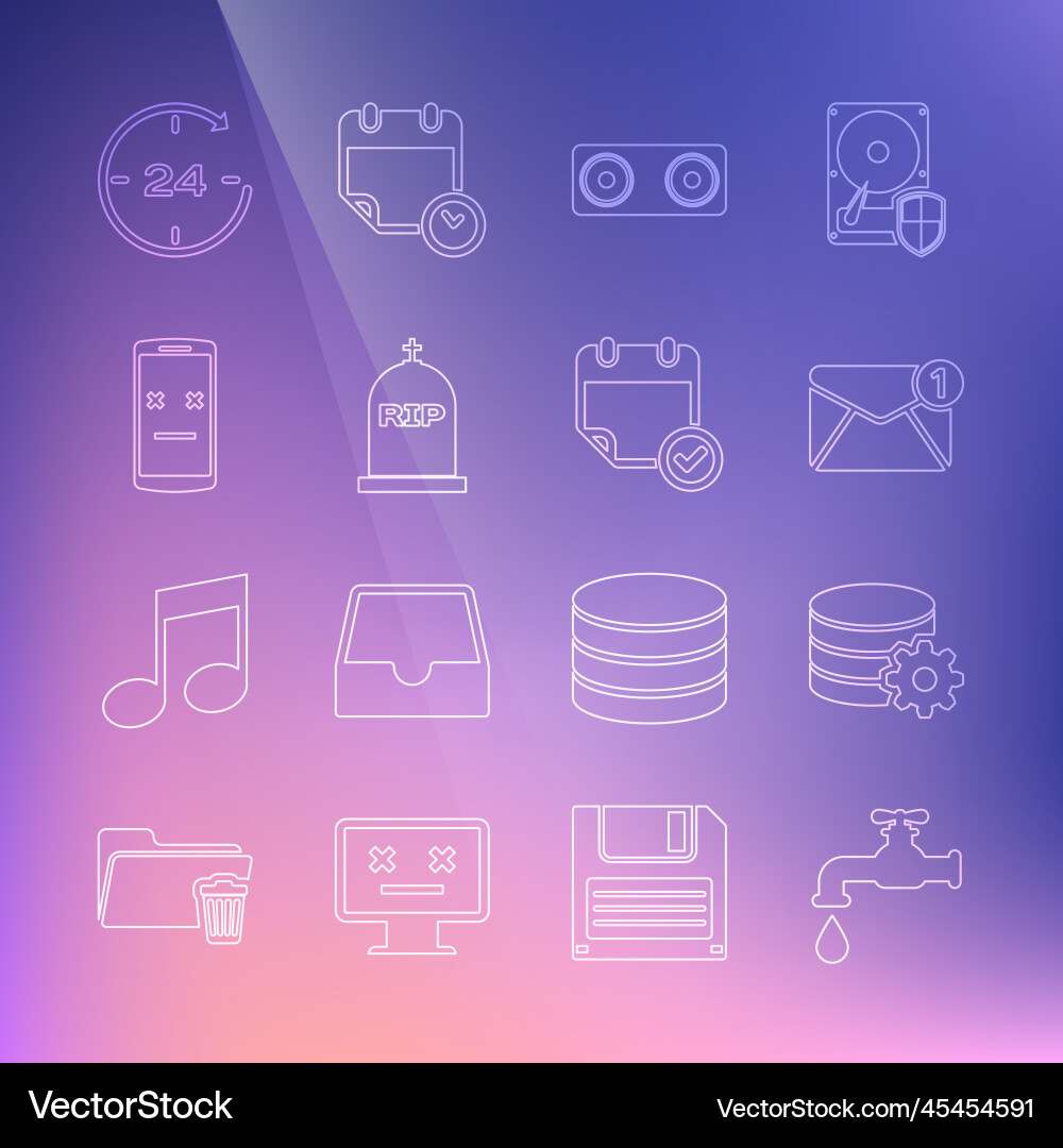 Set line water tap setting database server new Set line water tap setting database server new vector image