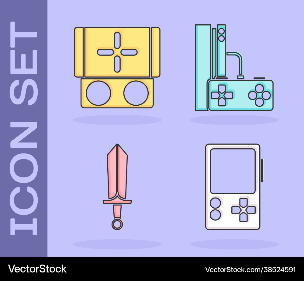 Set portable video game console Set portable video game console vector image