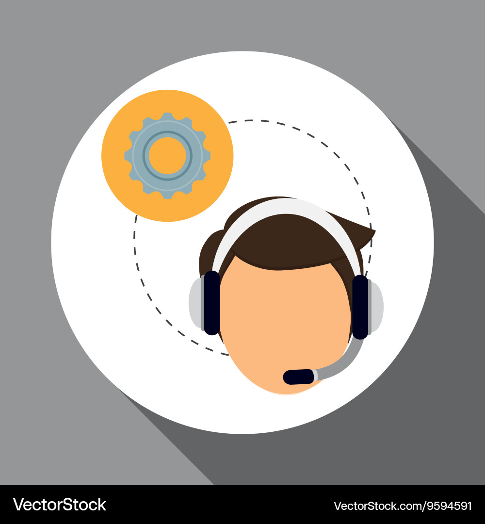 Technical service call center icon support vector image