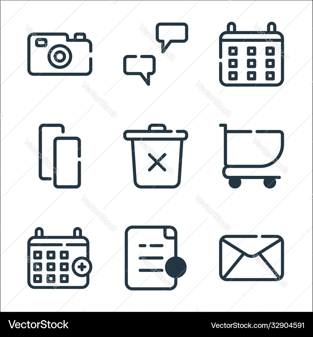 Ui master line icons linear set quality Vector Image