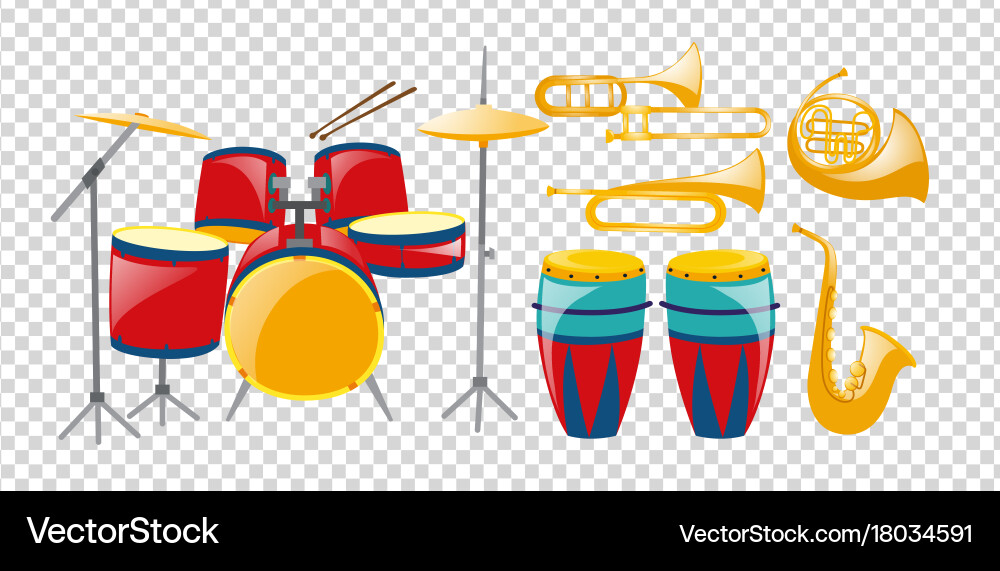 Various Band Instruments vector image