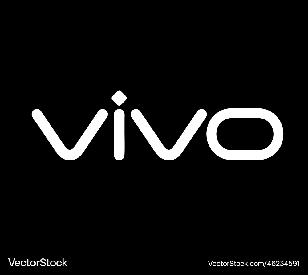 Vivo brand logo phone symbol name white design Vivo brand logo phone symbol name white design vector image