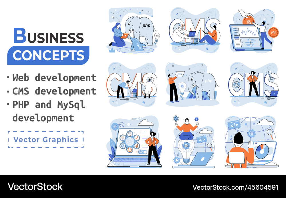 Website architecture concepts web development Website architecture concepts web development Vector Image