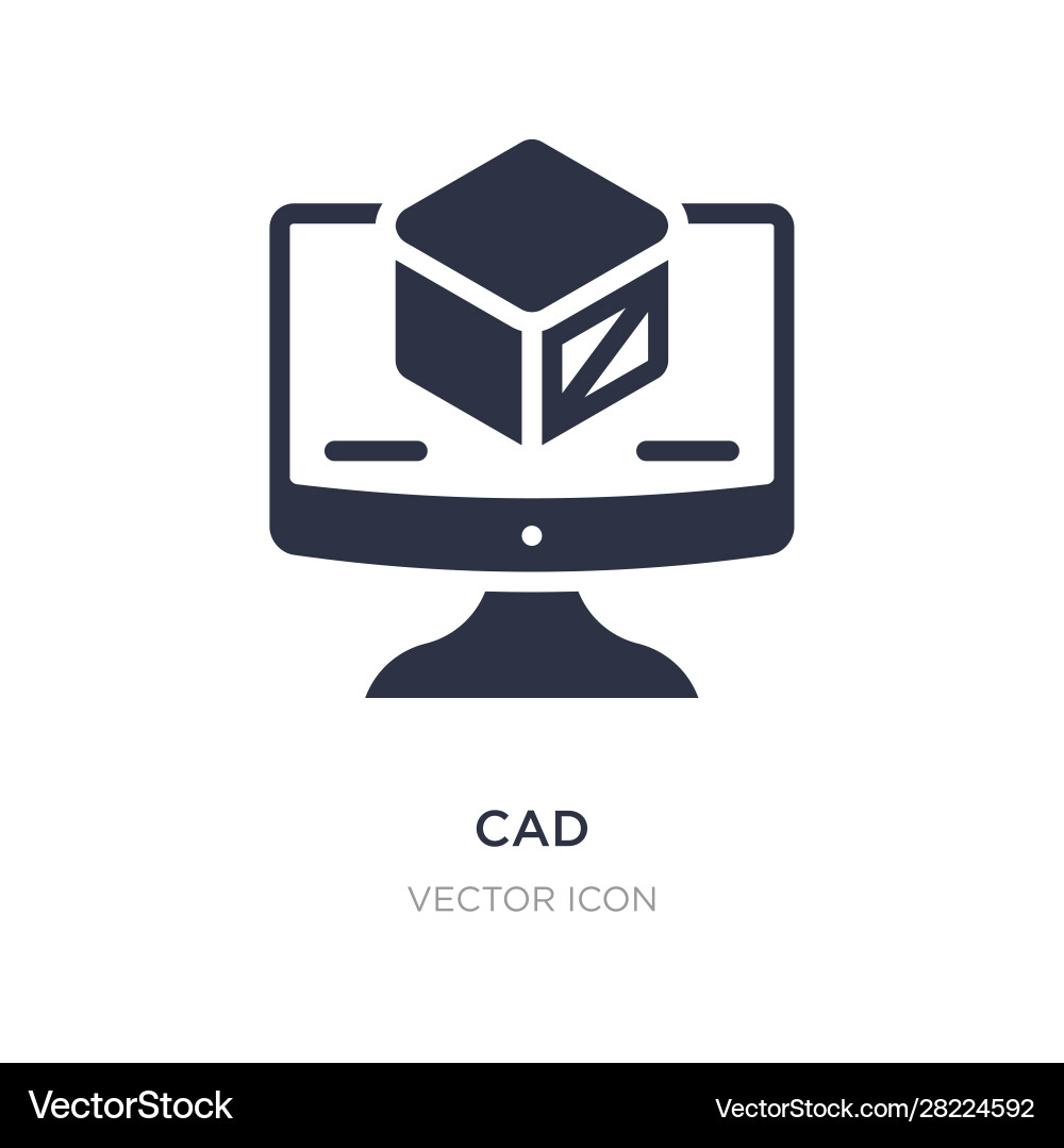 Cad icon on white background simple element from vector image