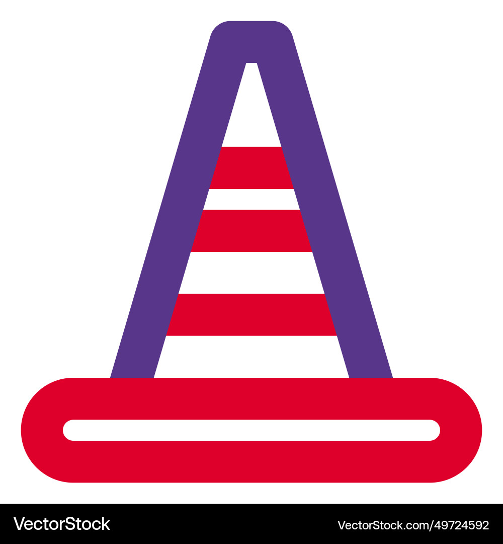 Conical markers deployed on roads for caution Vector Image