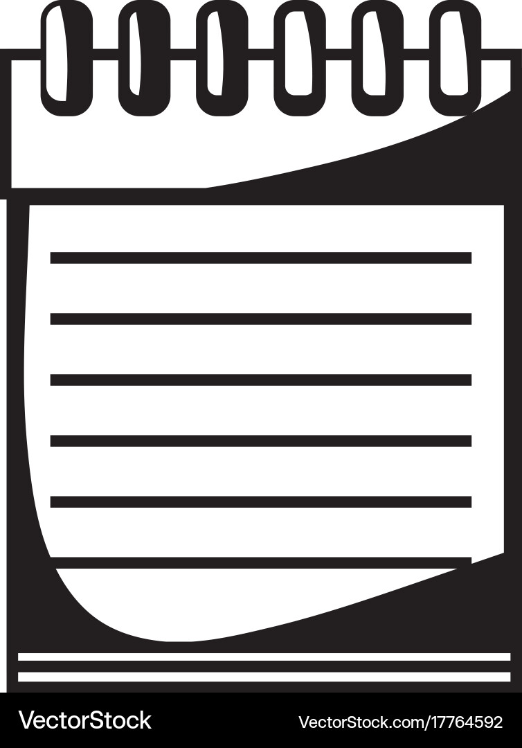 Contour notebook papers object design to write vector image