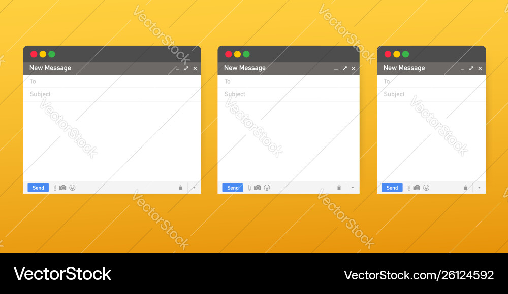 Email template blank e-mail browser window mail Email template blank e-mail browser window mail vector image