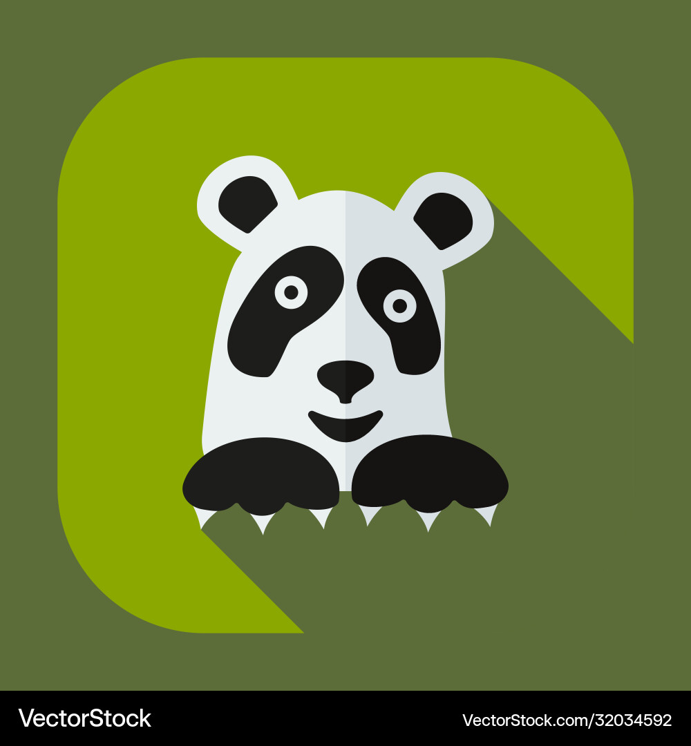 Flat modern design with shadow icons pandas Flat modern design with shadow icons pandas vector image